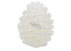 Crab Candle white cone with white glitter 6 x 9 cm