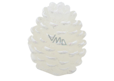 Crab Candle white cone with white glitter Christmas 6 x 9 cm