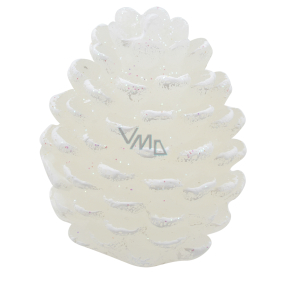 Crab Candle white cone with white glitter Christmas 6 x 9 cm