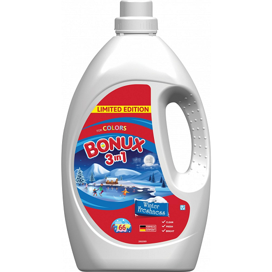 Bonux Color Winter Freshness 3in1 liquid laundry gel for coloured clothes 66 doses 3.63 l