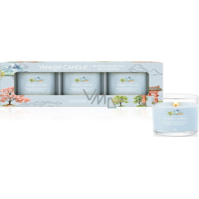 Yankee Candle Majestic Mount Fuji - Majestic Mount Fuji scented votive candle in glass 3 pieces, gift set