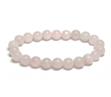 Rose bracelet elastic natural stone, ball 8 mm / 16 - 17 cm, love stone