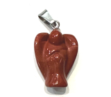 Jasper red Guardian Angel, pendant natural stone hand cut 2 - 2,2 cm, full care stone