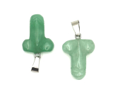 Aventurine Penis for luck, natural stone pendant hand cut approx. 11 x 22 mm, lucky stone