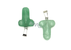 Aventurine Penis for luck, natural stone pendant hand cut approx. 11 x 22 mm, lucky stone