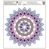 Window film without glue Purple mandala 30 x 33,5 cm