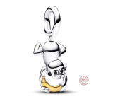 Charm Sterling silver 925 Friendly monkey, animal bracelet pendant