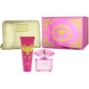 Versace Bright Crystal Absolu perfumed water for women 90 ml + body lotion 100 ml + golden handbag 1 piece, gift set
