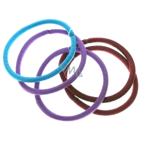 Hair band burgundy, purple, turquoise 5 x 0.4 cm 5 pieces