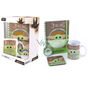 Epee Merch Star Wars Mandalorian ceramic mug 315 ml + pendant + coaster + ring pad, gift set