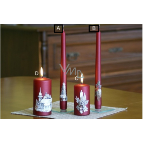 Lima Relief winter candle metal burgundy cone 22 x 250 mm 1 piece