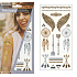 Tattoo decals gold and silver Wings 21 x 10.5 cm