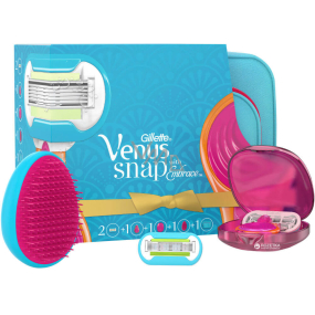 Gillette Venus Embrace shaver + spare head 1 piece + case + hair brush + bag, cosmetic set for women