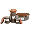 WoodWick Sand & Driftwood - Sand and driftwood scented candle with wooden wick and lid glass small 85 g