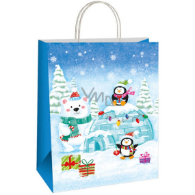 Ditipo Gift paper bag EKO 22 x 10 x 29 cm bear, penguins, igloo