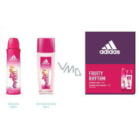 Adidas Fruity Rhythm perfumed deodorant glass for women 75 ml + deodorant spray 150 ml, cosmetic set