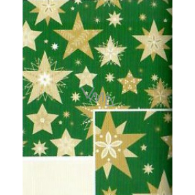 Nekupto Gift wrapping paper 70 x 500 cm Christmas green gold stars