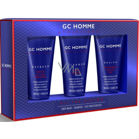 Grace Cole All The Action shower gel 100 ml + hair shampoo 100 ml + moisturizing face cream 100 ml, cosmetic set for men