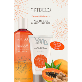 Artdeco Papaya & Cedarwood All in One Manicure set oil peeling for hands and nails 150 ml + cream for hands and nails 75 ml, cosmetic set