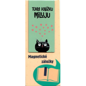 Albi Magnetic Bookmark for Books Cat with Hearts 8.7 x 4.4 cm