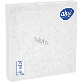 Aha Paper napkins 3 ply 33 x 33 cm 15 pieces Embossed white