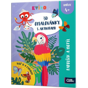 Albi Kvído 3D coloring book Parrot and butterfly recommended age 4+