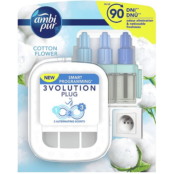Ambi Pur 3 Volution Cotton Flower electric freshener complete machine 20 ml