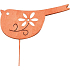 Wooden bird orange 8 cm + wire, 1 piece