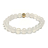 Agate white bracelet elastic natural stone, bead 8 mm / 16-17 cm, provides peace and tranquility