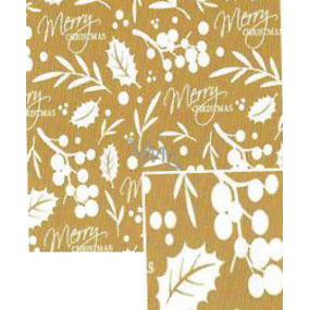 Nekupto Christmas gift wrapping paper 70 x 500 cm Golden mistletoe, inscription