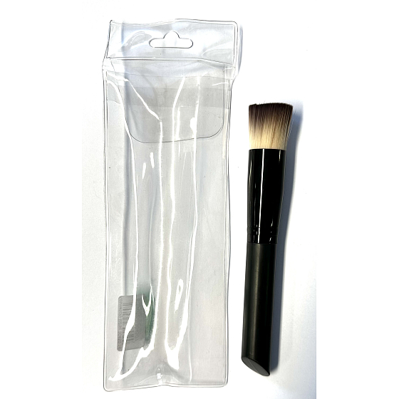Cosmetic brush with synthetic bristles for powder 15 cm