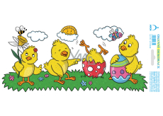 Arch Sticker, window film without adhesive Playful chicks Easter 35 x 16 cm