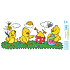 Arch Sticker, window film without adhesive Playful chicks Easter 35 x 16 cm