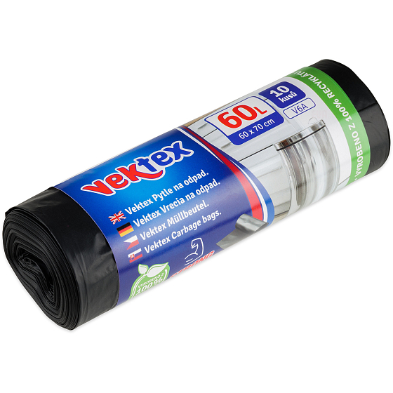 Vektex Waste bags black 24 µ, 60 litres 60 x 70 cm 10 pieces