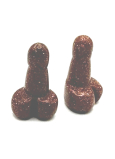 Goldstone golden Penis for luck to build about 3 cm, stone of ambition