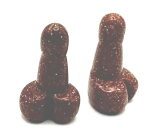 Goldstone golden Penis for luck to build about 3 cm, stone of ambition
