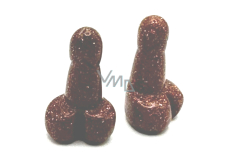 Goldstone golden Penis for luck, natural stone for building approx. 3 cm