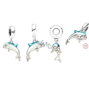 Sterling Silver 925 Sparkling Dolphin, animal bracelet pendant