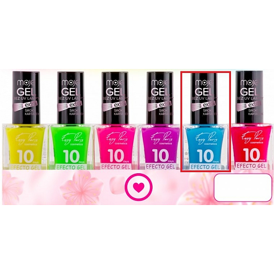 My Easy Paris 10Days Efecto Gel Fluorescent Gel Nail Lacquer 005 Blue 15 ml