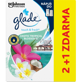 Glade One Touch Exotic Tropical Blossoms - Monoi flowers and coconut milk mini spray replacement refill air freshener 3 x 10 ml