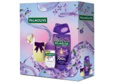 Palmolive Lavender Relax Aroma Essence Ultimate Relax shower gel 250 ml + Anti-Stress antiperspirant roll-on 50 ml + massage sponge, cosmetic set for women