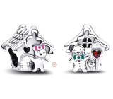 Charm Sterling silver 925 Gingerbread house - sweet home, bead for Christmas bracelet