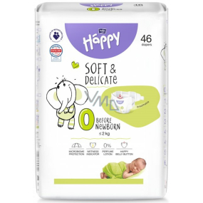 Bella Happy 0 Before Newborn from 0 - 2 kg disposable diapers for premature babies and low birth weight newborns 46 pieces