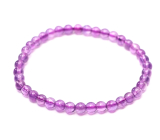 Amethyst bracelet elastic natural stone, ball 4 mm / 15 cm, for children, stone of kings and bishops