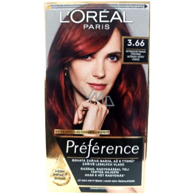 Loreal Paris Préférence hair color 3.66 Intense Dark Red