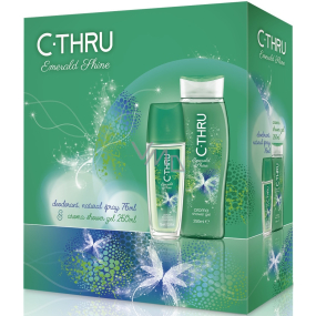 C-Thru Emerald perfumed deodorant glass for women 75 ml + shower gel 250 ml, gift set