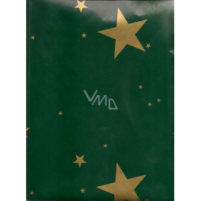 Gift wrapping paper 70 x 100 cm Golden stars green 1 roll