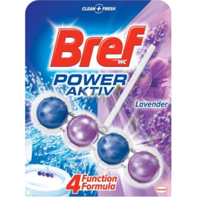 Bref Power Aktiv 4 Formula Lavender toilet block for hygienic cleanliness and freshness of your toilet, colours the water 50 g