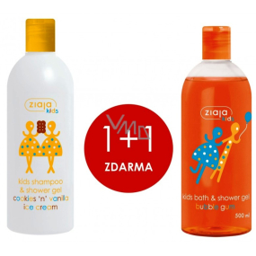 Ziaja Biscuit and vanilla ice cream 2in1 shampoo and shower gel for children 400ml + Chewing gum 2in1 shampoo and shower gel 500ml, duopack
