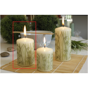 Lima Bamboo ivory candle cylinder 60 x 90 mm 1 piece